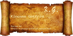 Kincses Gotfrid névjegykártya